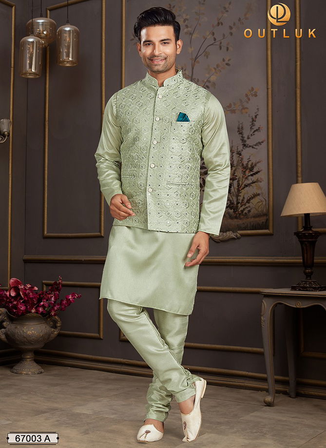 Outluk Vol 67 A Exclusive Wear Wholesale Kurta Pajama With Jacket